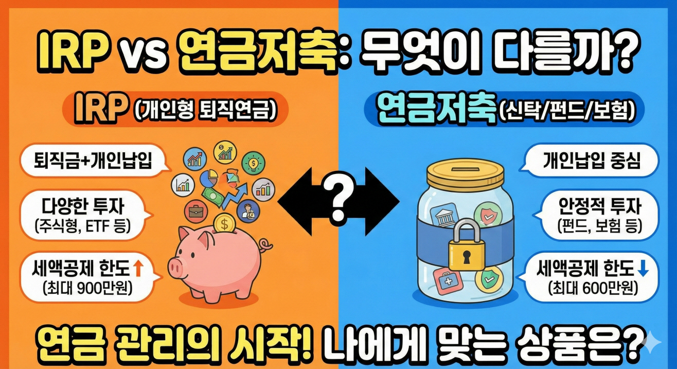 연금상품 IRP와 연금저축, 어떤 차이