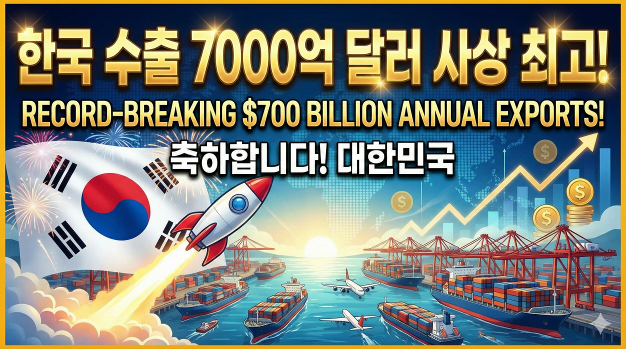한국, 연간 수출 7000억 달러 사상 최고치 달성!